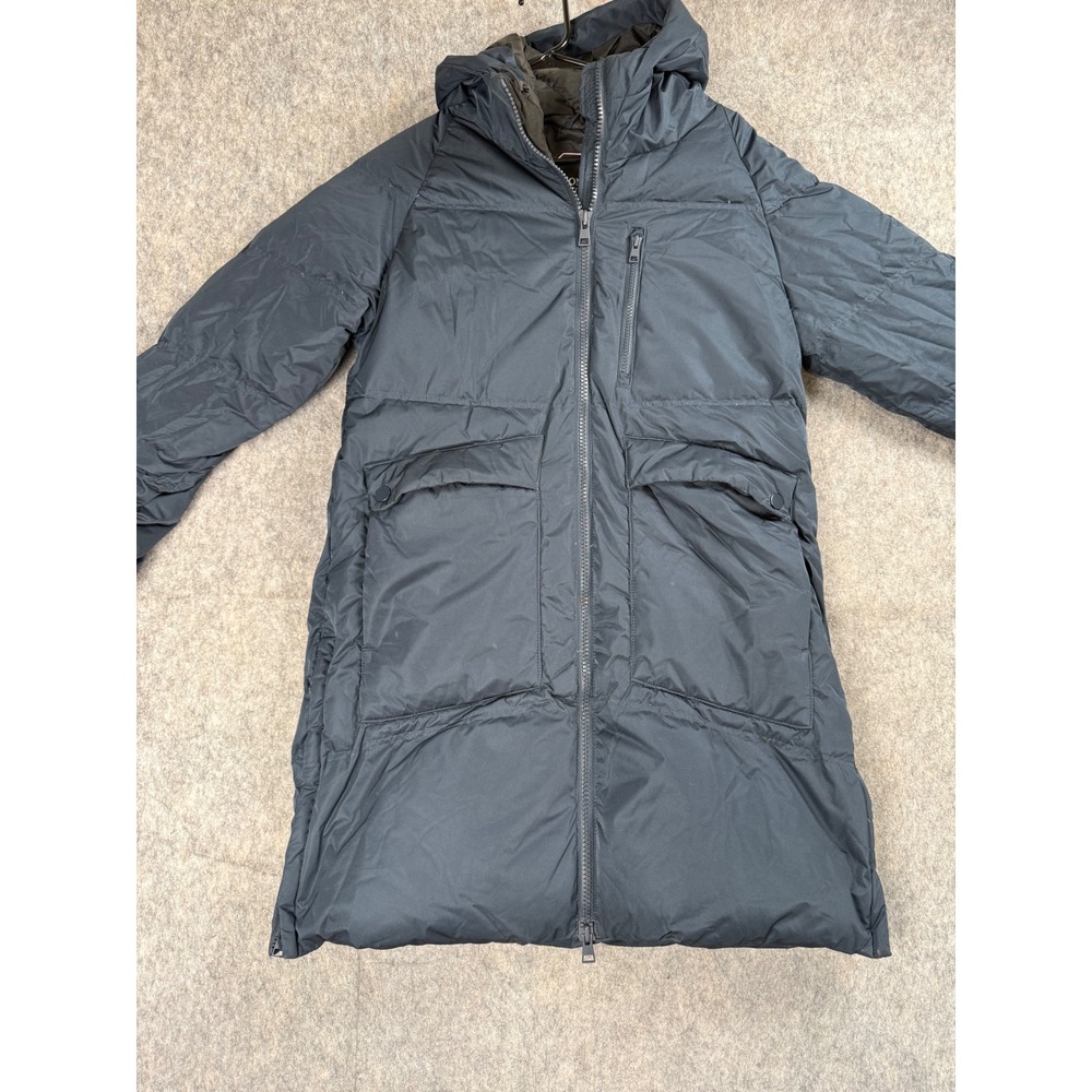 Mondetta Outdoor Project Puffer Coat Womens Small Black Long Hooded Parka Winter